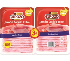 JAMON COCIDO EXTRA PACK 2X150GRS (EL POZO) 3€